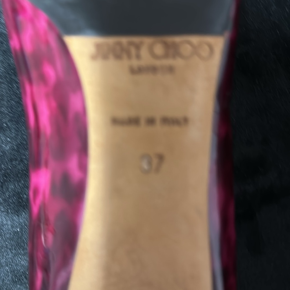 Jimmy Choo red and black Women's Shoes size 37. One small mark on one heel - Picture 3 of 8